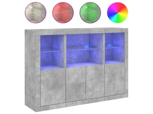 Buffets avec lumières led 3 pcs - bahut - meuble de rangement gris béton bois d'ingénierie