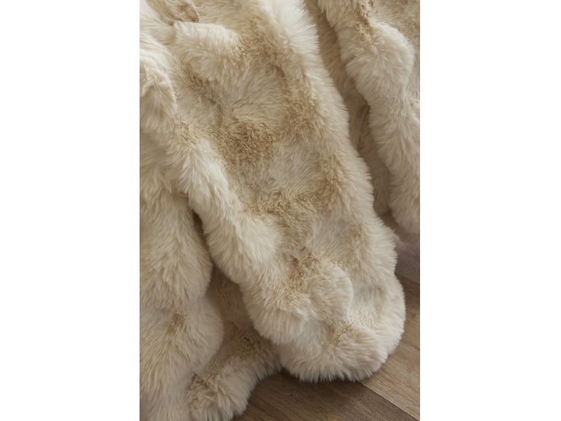  Plaid 125 x 150 cm polyester fausse fourrure astra ivoire 15691 - Conforama D