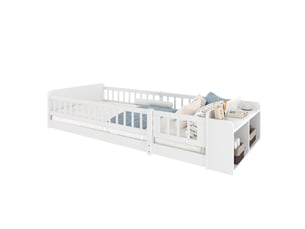 Lit mezzanine 90x200 cm <strong></strong>  <strong></strong> coloris blanc