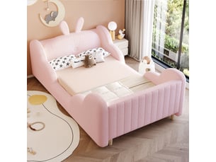 Lit 2 places 90x200 cm <strong></strong>  <strong>Qualité haut de gamme</strong> coloris rose