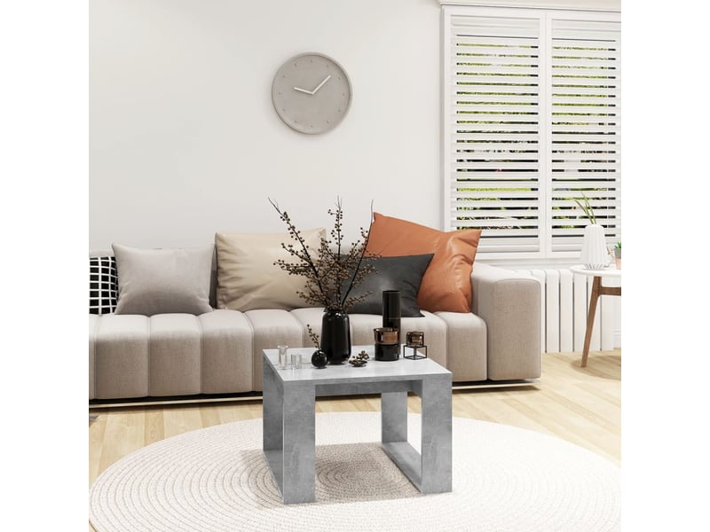  Table d'appoint | bout de canapé table basse gris béton 50x50x35 cm bois d’ingénierie  - Conforama C