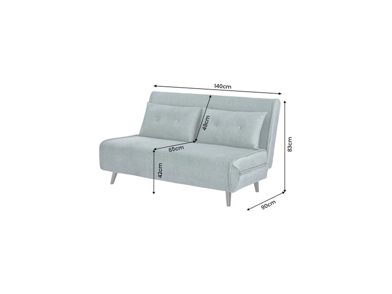  Canapé convertible presto 2 places - velours bleu pétrole - couchage 140x190cm  - Conforama C
