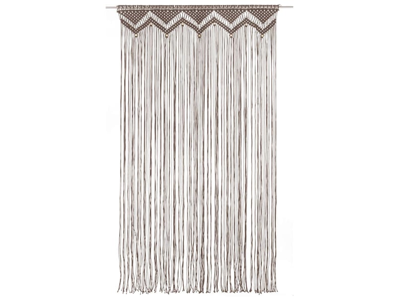  Rideau en macramé, rideau de porte taupe 140x240 cm coton cf43871  - Conforama C