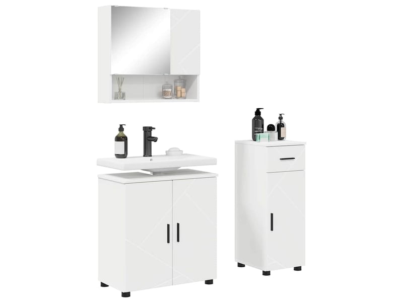  Ensemble de mobilier de salle de bain 3 pc blanc cf64243  - Conforama C