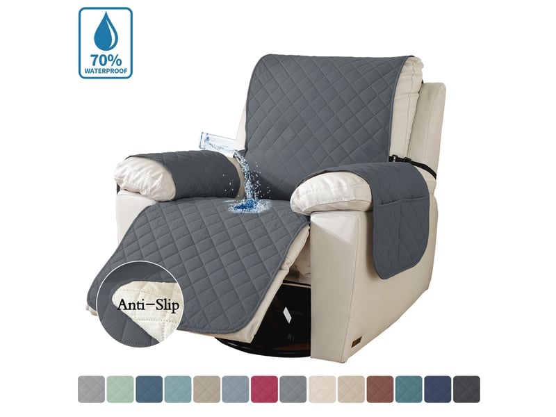 Housse imperméable pour fauteuil inclinable – protection de canapé résistante aux taches – lavable – pour fauteuil de massage une place – gris foncé - Conforama A