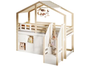 Lit mezzanine 90x200 cm <strong>MERAX</strong>  <strong>lit enfant bicolore</strong> coloris bicolore
