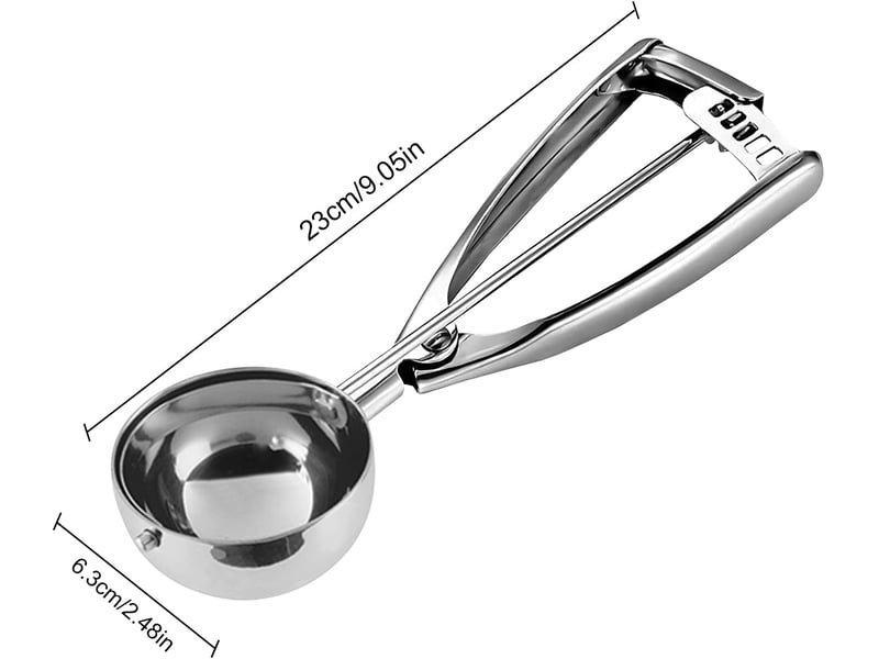  Cuillère à crème glacée avec gâchette facile – grande taille 6.3 cm gâchette pour purée de pommes de terre, mélange de cupcakes, pâte à biscuits  - Conforama B