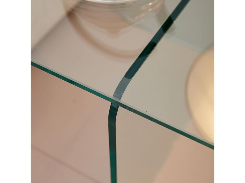  Table de salon verre trempé verre transparent verre courbé  - Conforama D