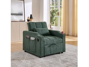 Fauteuil convertible WISHDOR Tissu vert