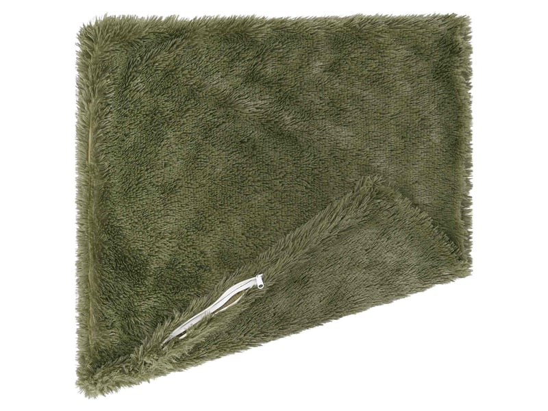 Lot de 2 coussins avec oreiller, coussins décoratifs heerlen vert fleece pv cf50621 - Conforama D