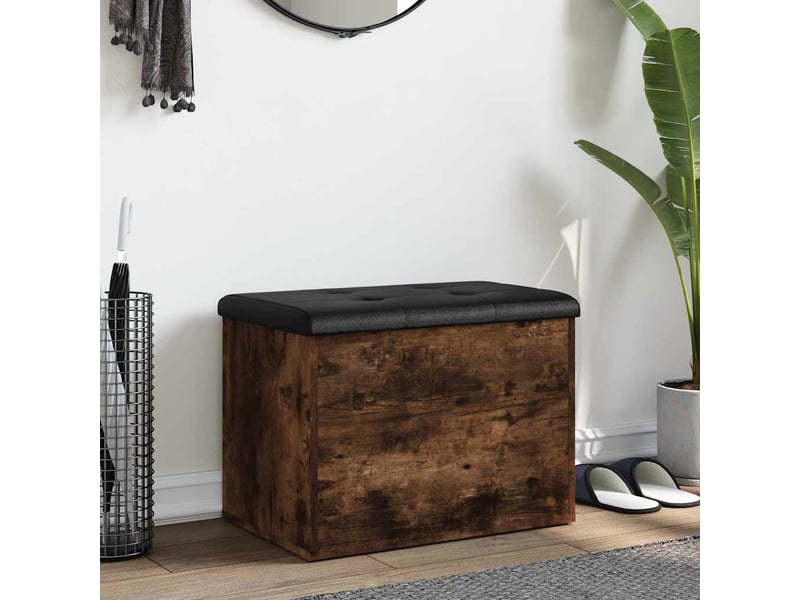  Banc chambre, banc de rangement chêne fumé 62x42x45 cm bois d'ingénierie  - Conforama C