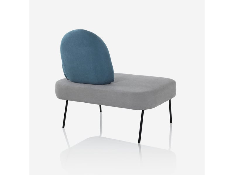 Canapé d'angle rembourré avec dossier et accoudoirs en tissu kiki - turquoise - Conforama C