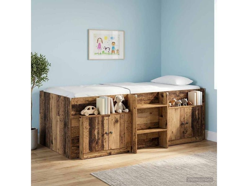 Table de chevet avec stockage 2 pièces bois ancien 66 x 35 x 48 cm - Conforama C