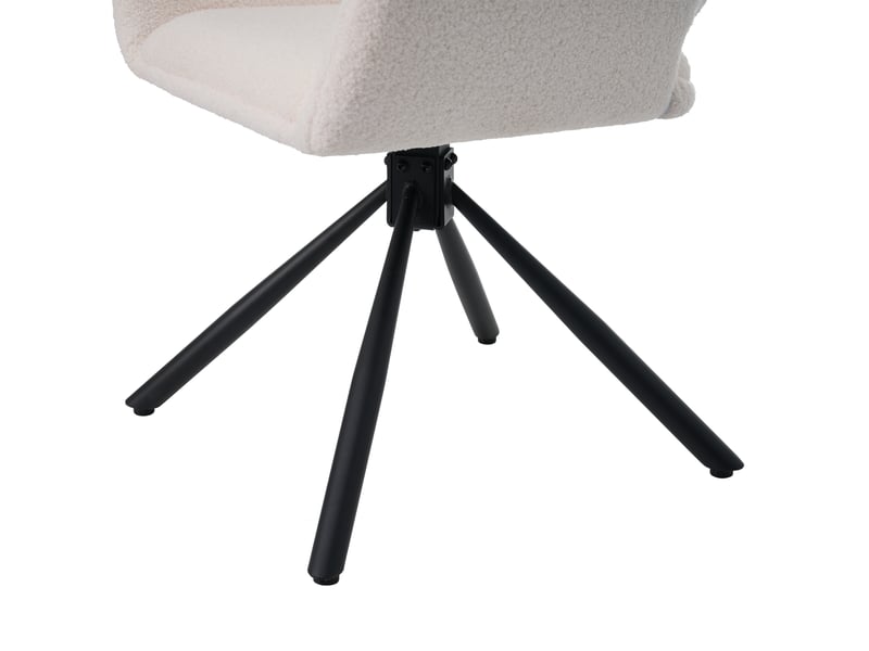  Lot de 6 chaises de salle à manger pivotantes en sherpa blanc WF312308AAW-6 - Conforama D