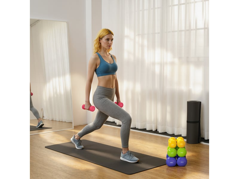  Ensemble d'haltères hexagonaux total 20 kg lot de 8 haltères courts de gym avec revêtement en polyuréthane multicolore  - Conforama C