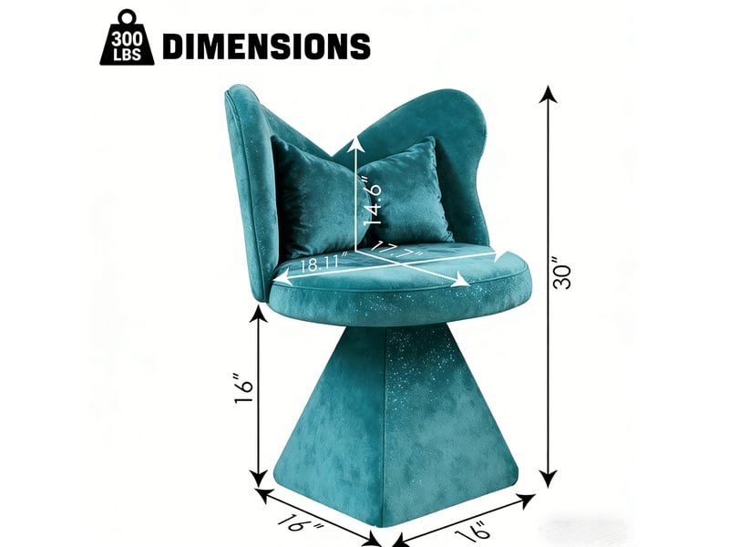 Chaise d'appoint avec dossier papillon, fauteuil pivotant, pour salon, chambre et chambre d'accueil, couleur bleu - Conforama C