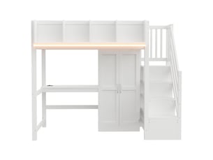 Lit combiné 90x200 cm SOGEU   coloris blanc