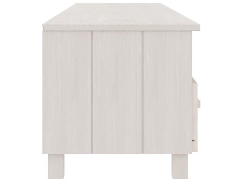  Meuble tv - banc tv - meuble de rangement hamar blanc 158x40x40 cm bois massif de pin  - Conforama D