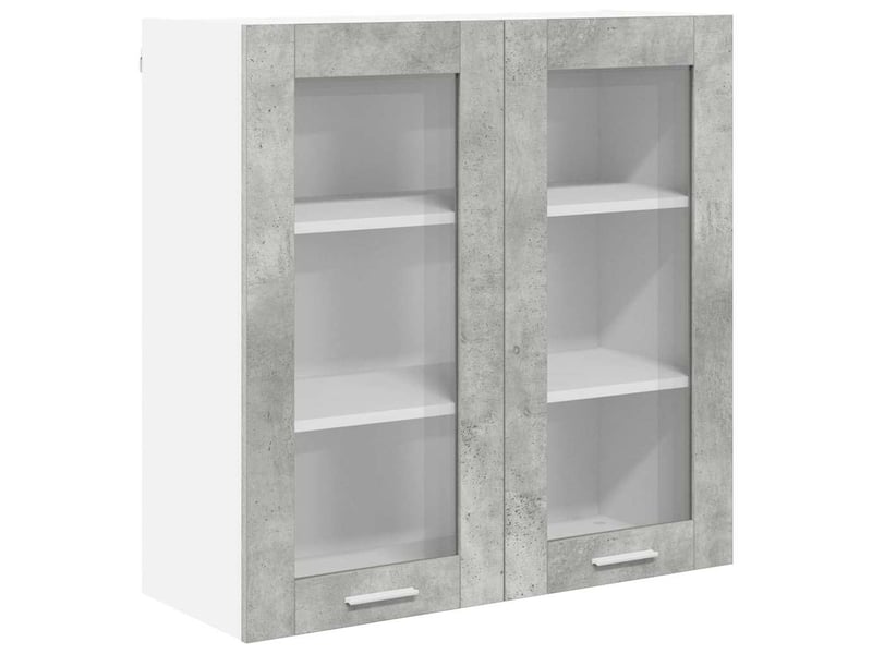  Meuble de rangement, armoire suspendue gris béton 80x31x80cm bois d'ingénierie shl8346  - Conforama A
