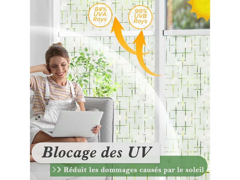 Film fenêtre statique dépoli pour vitre – protection et intimité, 45x200cm  - Conforama C