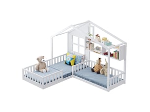 Lit cabane 90x200 cm    coloris blanc