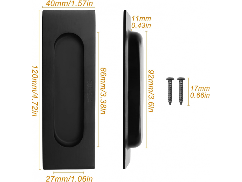  Jeu de 2 poignées pour portes coulissantes - acier inoxydable 11,9 cm  - Conforama B