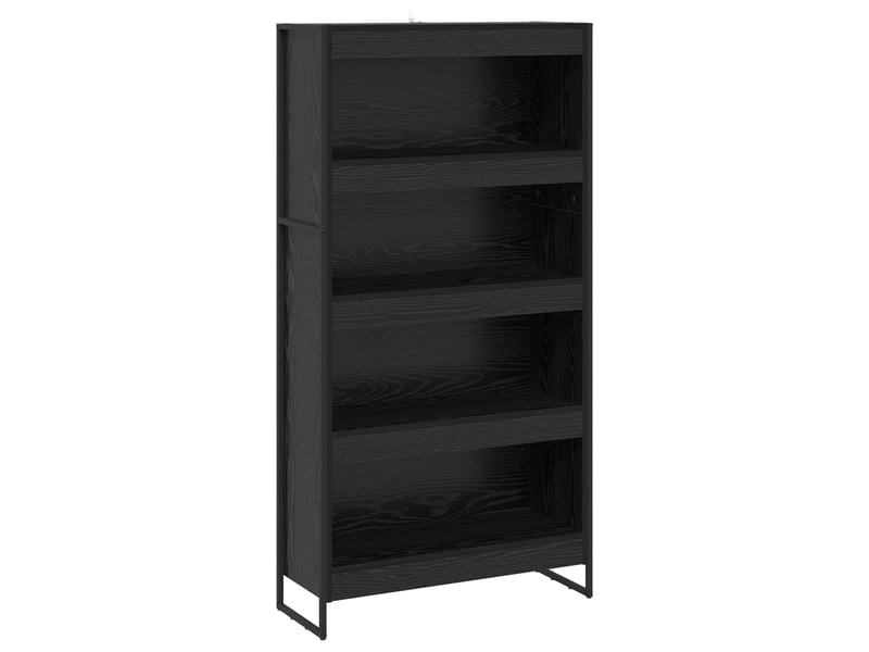  Bibliothèque, armoire à livres 80 x 30 x 155 cm bois d'ingénierie chêne noir  - Conforama A