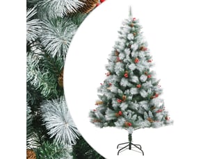 Sapin de noël artificiel, arbre de noël avec pommes de pin et baies 240 cm shl8541