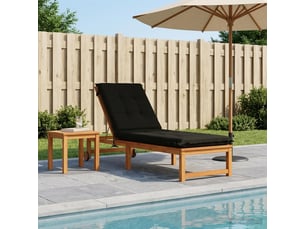 Coussin de transat, coussin pour bain de soleil gemert 100 % polyester noir 190 x 60 x 9 cm cf56172