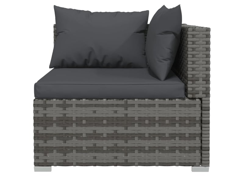  Salon de jardin meuble d'extérieur ensemble de mobilier 6 pièces avec coussins résine tressée gris 02_0016877  - Conforama B