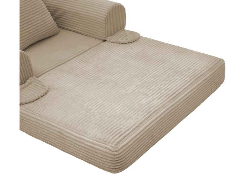  Fauteuil convertible lit 1 place, canapé lit compact avec rangement intégré, revêtement côtelé marron, idéal salon ou chambre  - Conforama R