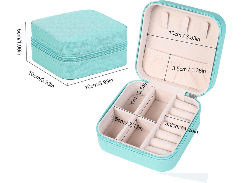 Boite a bijoux de voyage, coffret à bijoux de voyage, pu-leder rangement a bijoux pour bagues, boucles, colliers (bleu) - Conforama D