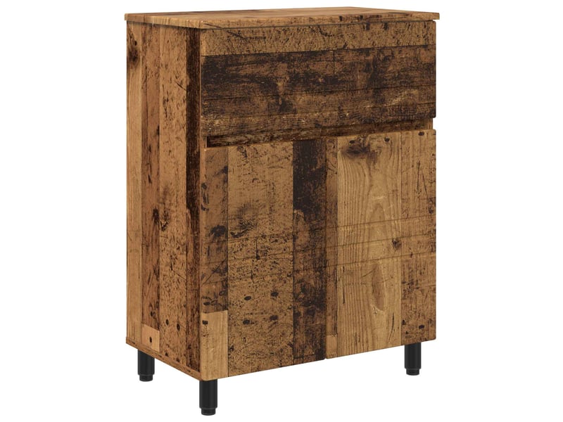  Unité de vanité de salle de bain, meuble de rangement bois ancien 60x35x80 cm  - Conforama A