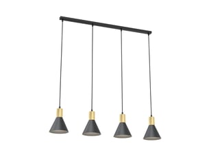 Suspension rosa en acier noir mat et or