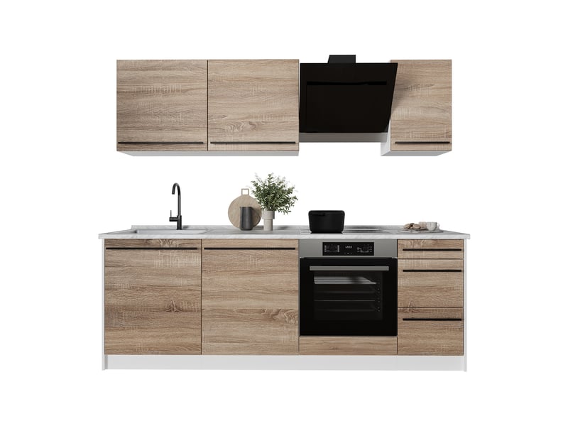  Vicco cuisine, sonomablanc, 220cm sans plan de travail  - Conforama E