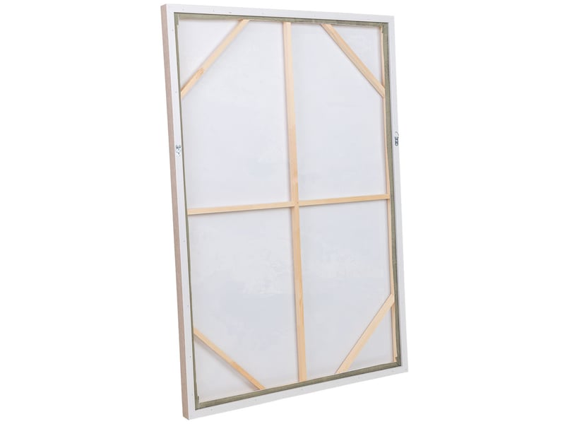  Tableau peint à la main avec cadre en bois vert foncé 83x4x123h cm  - Conforama D