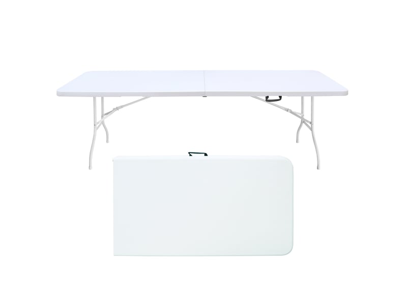  Table pliante 244x76x73.6 cm portable pliable blanc  - Conforama A