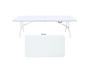 Table pliante 244x76x73.6 cm portable pliable blanc