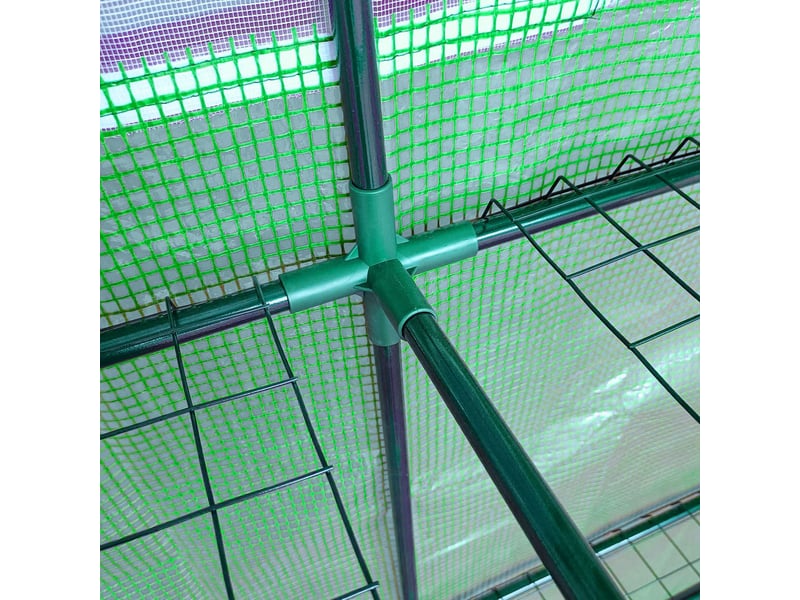  Serre adossable 200 x 100 x 215 cm – verte – 2 portes enroulables zippées, couverture pe anti-uv  - Conforama D