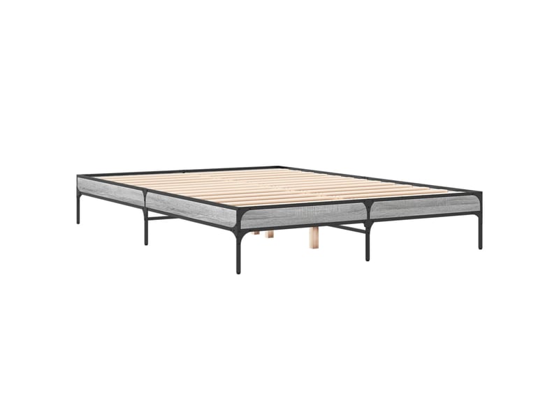  Lit double- lit adulte -  cadre de lit sans matelas sonoma gris 150x200 cm  - Conforama B