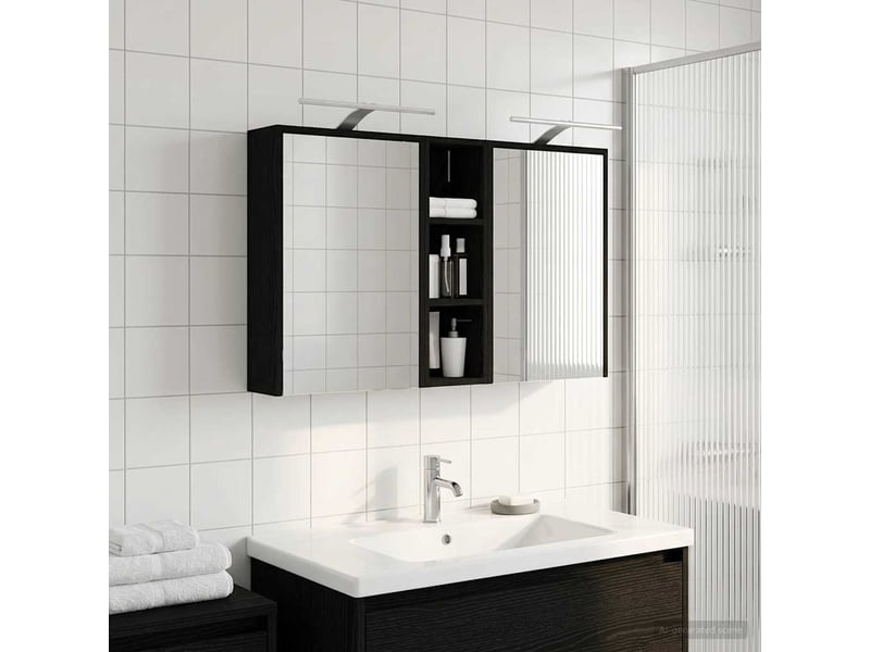  Ensemble de meubles de salle de bain 3 pcs 106x16x62.5 cm shl4347  - Conforama D