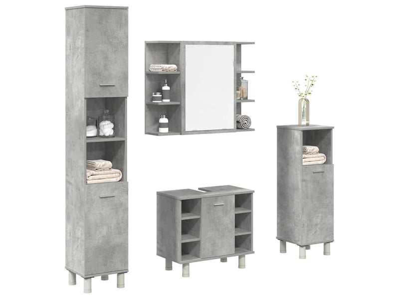 Ensemble de meubles de salle de bain 4 pcs gris béton cf63866 - Conforama B