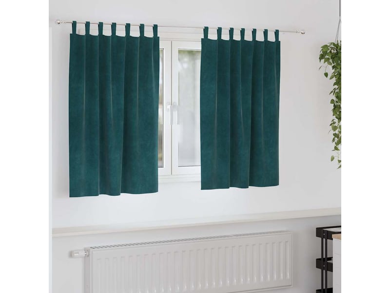  Lot de 2 rideaux, rideaux de fenêtre vert foncé 140 x 140 cm velours cf44121  - Conforama B