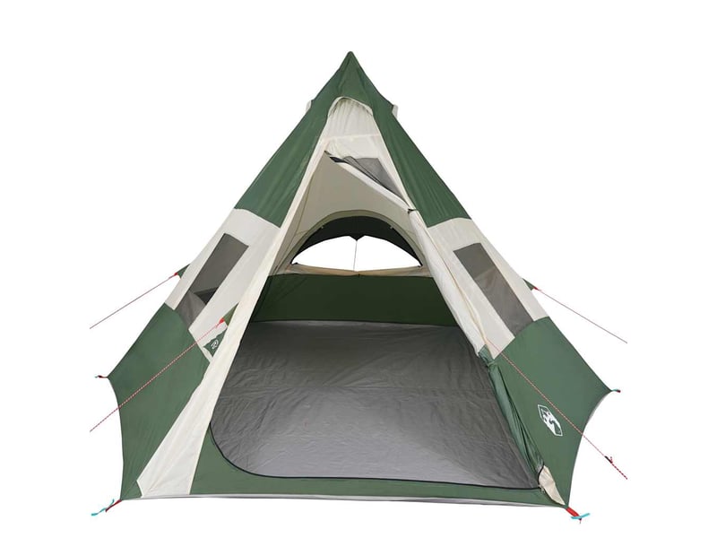  Tente de camping tipi 7 personnes vert imperméable  - Conforama E