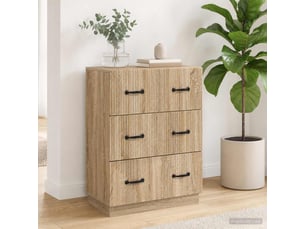 Armoire de rangement bureau, armoire à tiroirs chêne sonoma 66 x 34,5 x 87 cm