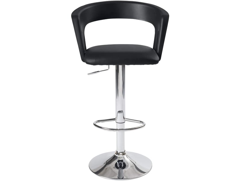  Lot de 2 tabourets de bar réglables pivotants simili cuir noir avec dossier ayo 124-AYO - Conforama B