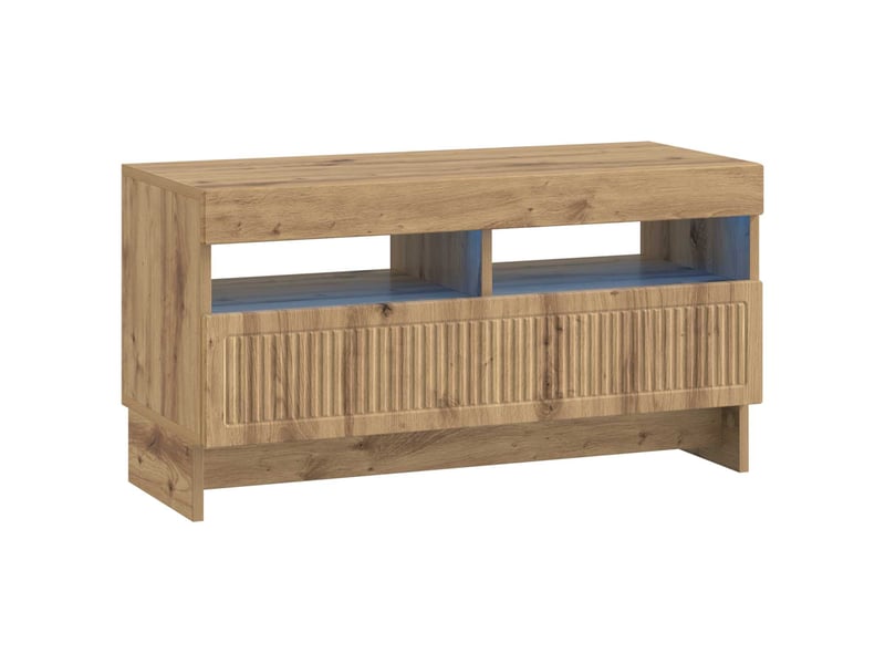  Meuble tv - banc tv - meuble de rangement led 5 pièces chêne artisanal bois d'ingénierie  - Conforama E