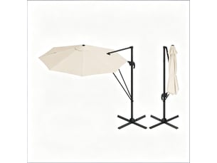 Parasol rond de balcon et jardin avec base en acier en croix, extérieur