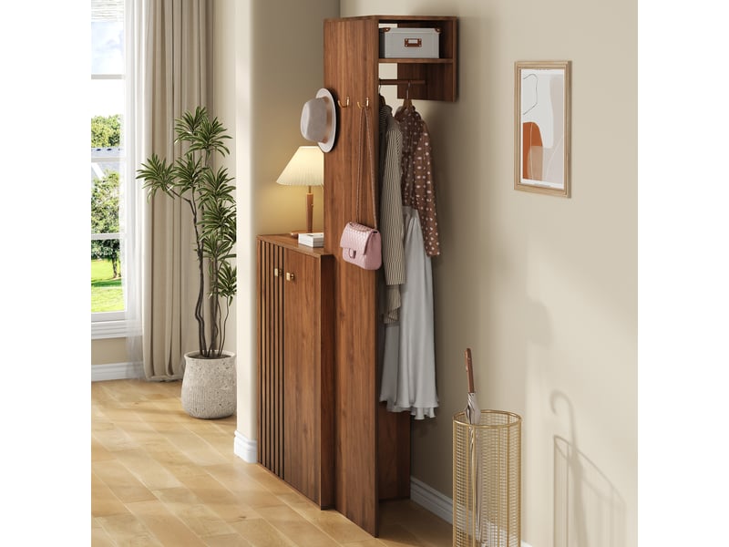  Portemanteau avec banc et rangement 115 x 191,5 cm en mdf  - Conforama W