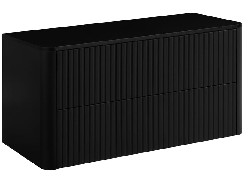  Meuble sous vasque suspendu linea 100 cm noir avec plan de travail  - Conforama A